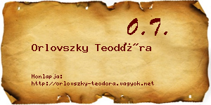 Orlovszky Teodóra névjegykártya